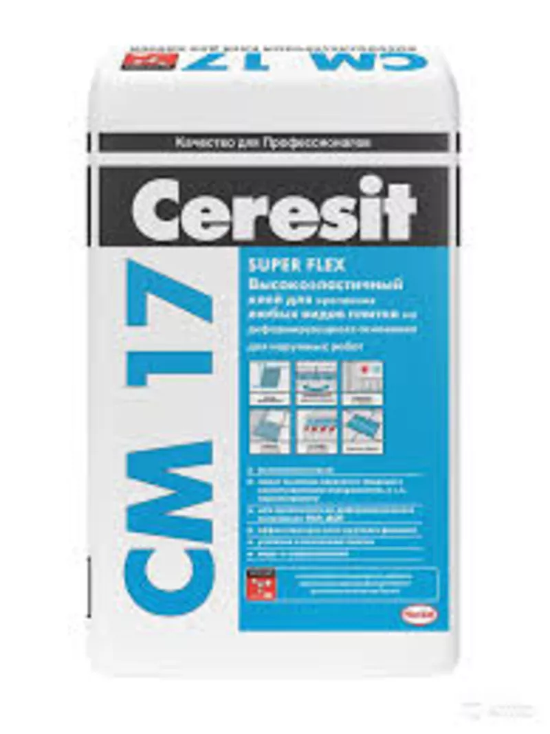 Ceresit СМ 17. Высокоэластичный клей для плитки для наружных и внутрен 3