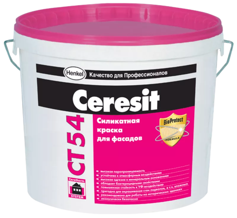 Ceresit CT 54. Силикатная краска для внутренних и наружных работ 2